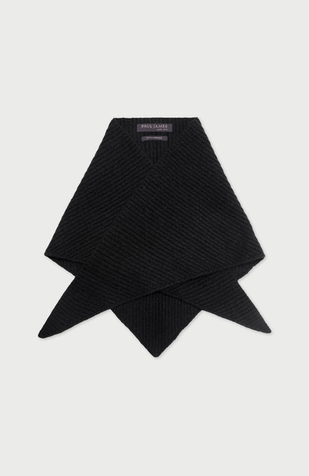 Black Lambswool Triangle Scarf By Paul James