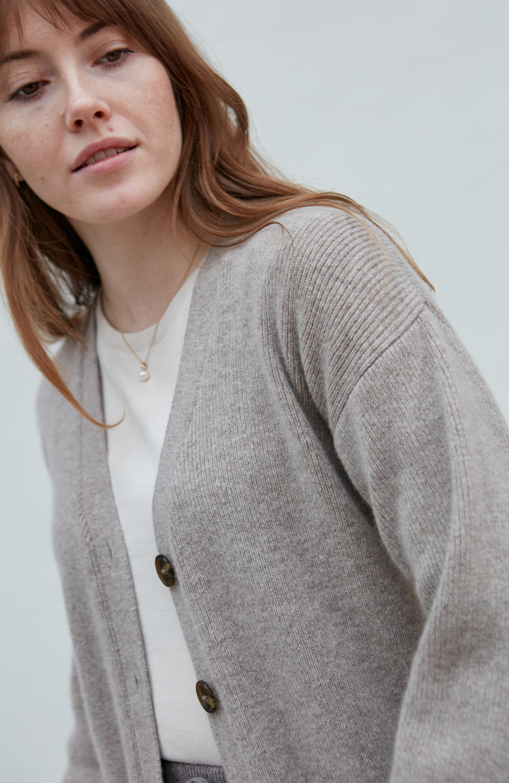 beige womens wool cardigan
