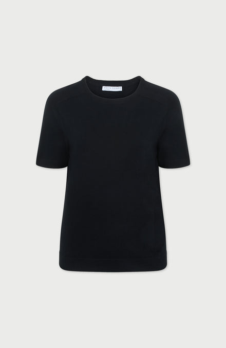 Black Womens Cotton Knitted T-Shirt By Paul James