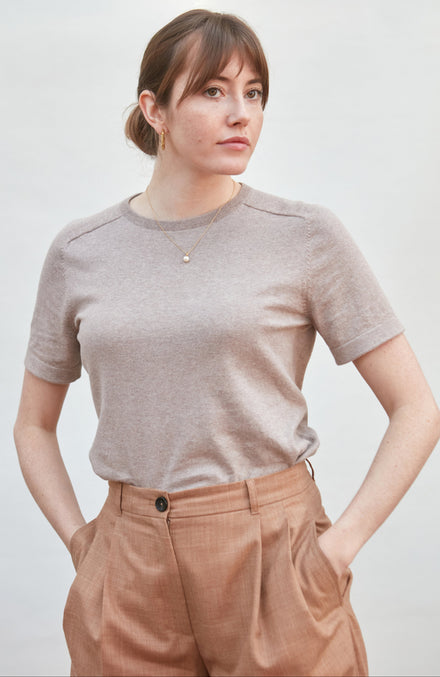 Mushroom Womens Cotton Knitted T-Shirt By Paul James