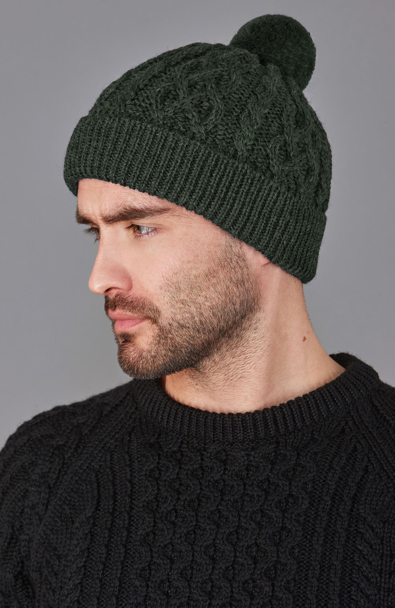 Men's Fisherman Beanie Hat Made from 100% British Wool: Explore