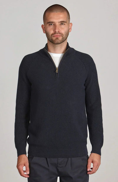 Navy Zip-Neck Knitwear for Men,  Clean Lines, Versatile Fits, Reliable Comfort