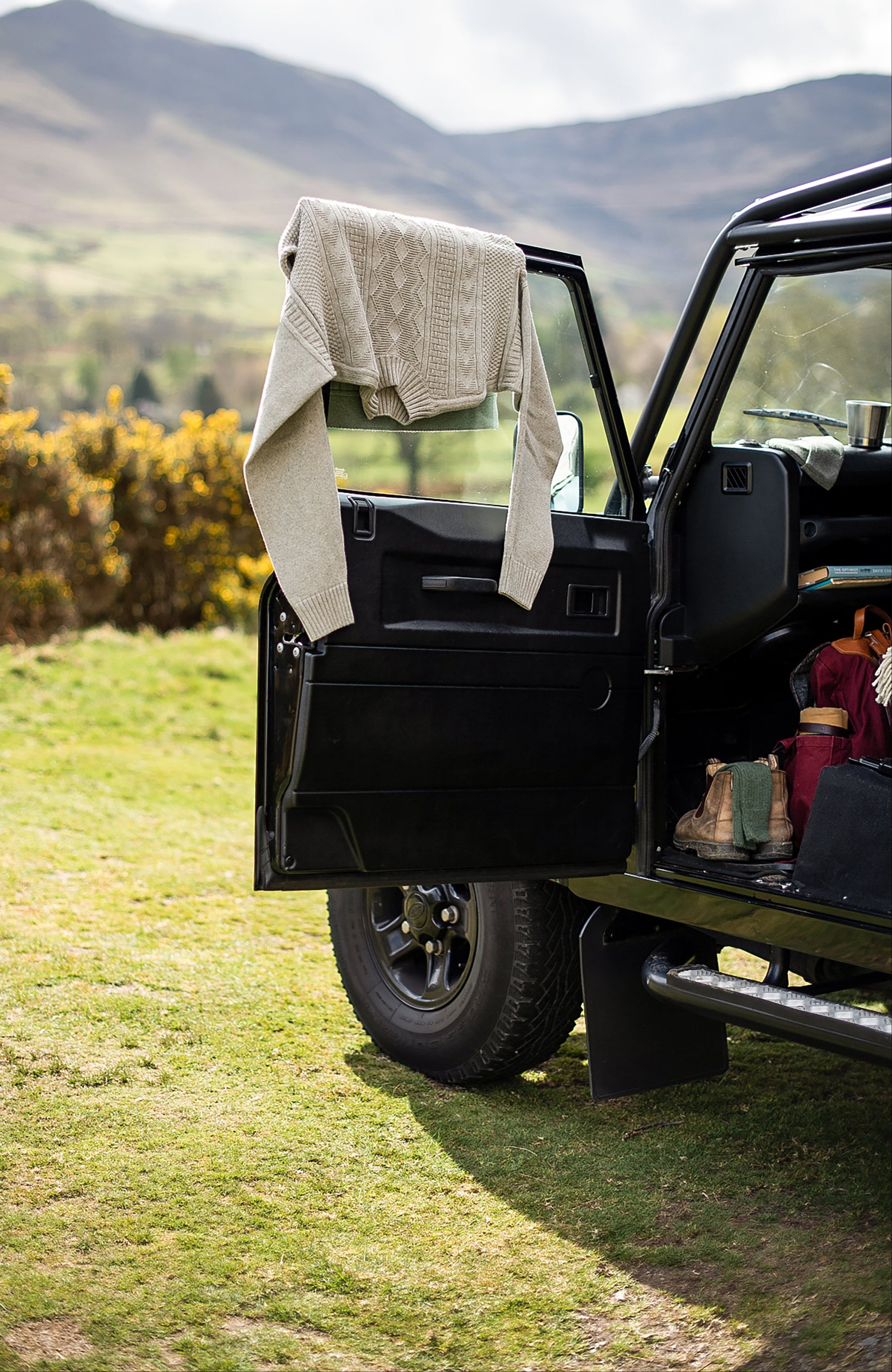 grey mens gansey sweater