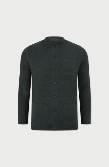 Mens Midweight Cotton Knitted Nehru Jacket