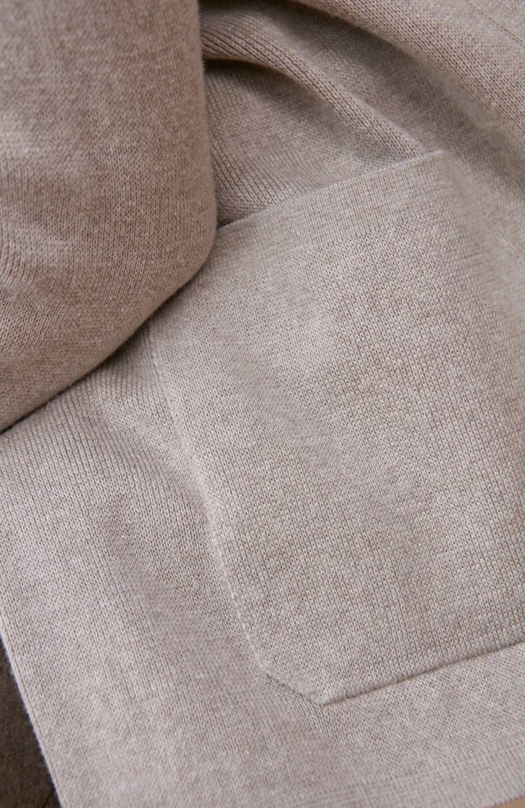 Beige men's stand mandarin Nehru collar cotton jacket by Paul James Knitwear.