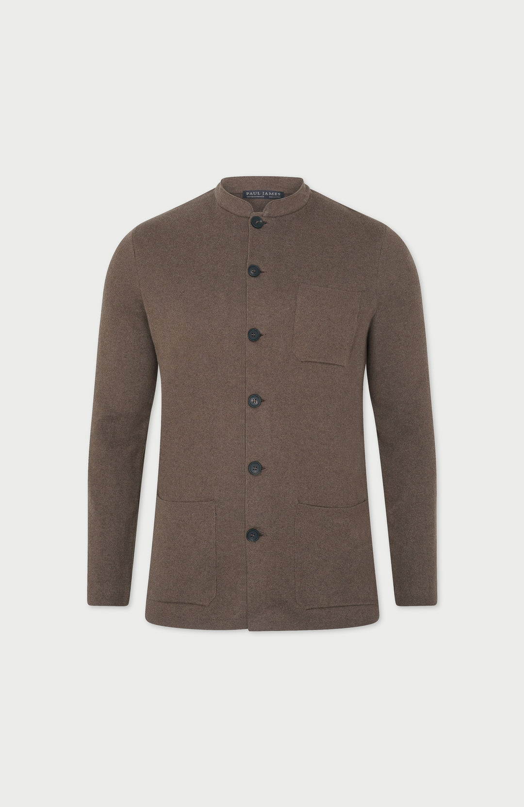 Mens Midweight Cotton Knitted Nehru Jacket