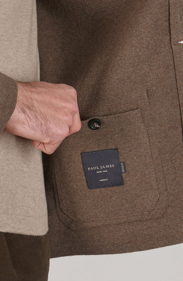 brown mens cotton mandarin collar jacket