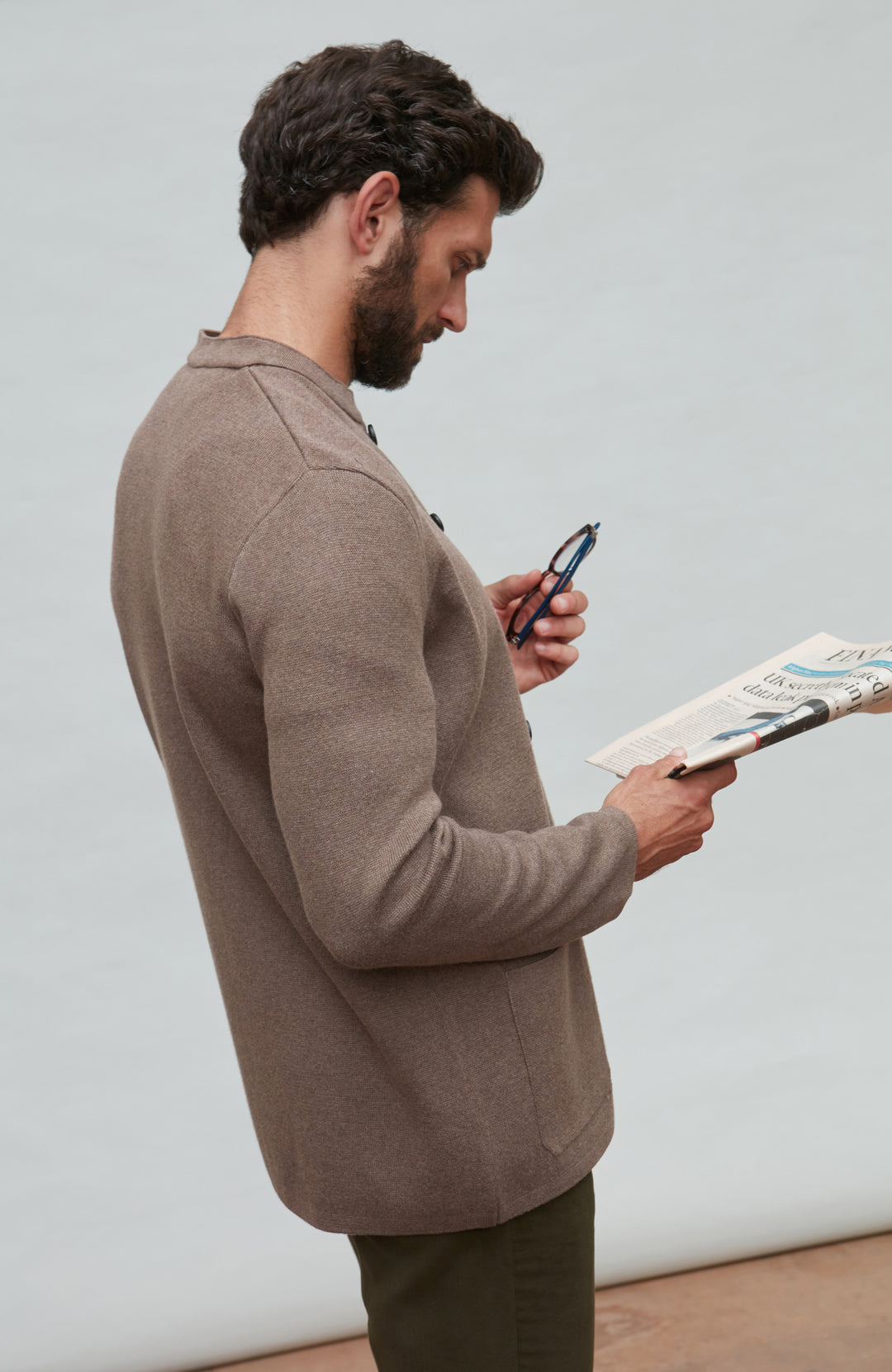 Mens Midweight Cotton Knitted Nehru Jacket – Paul James Knitwear