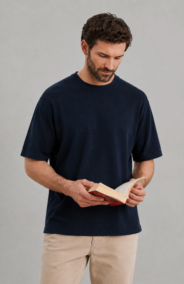Mens Ultra Fine Cotton Oversized Knitted T-Shirt