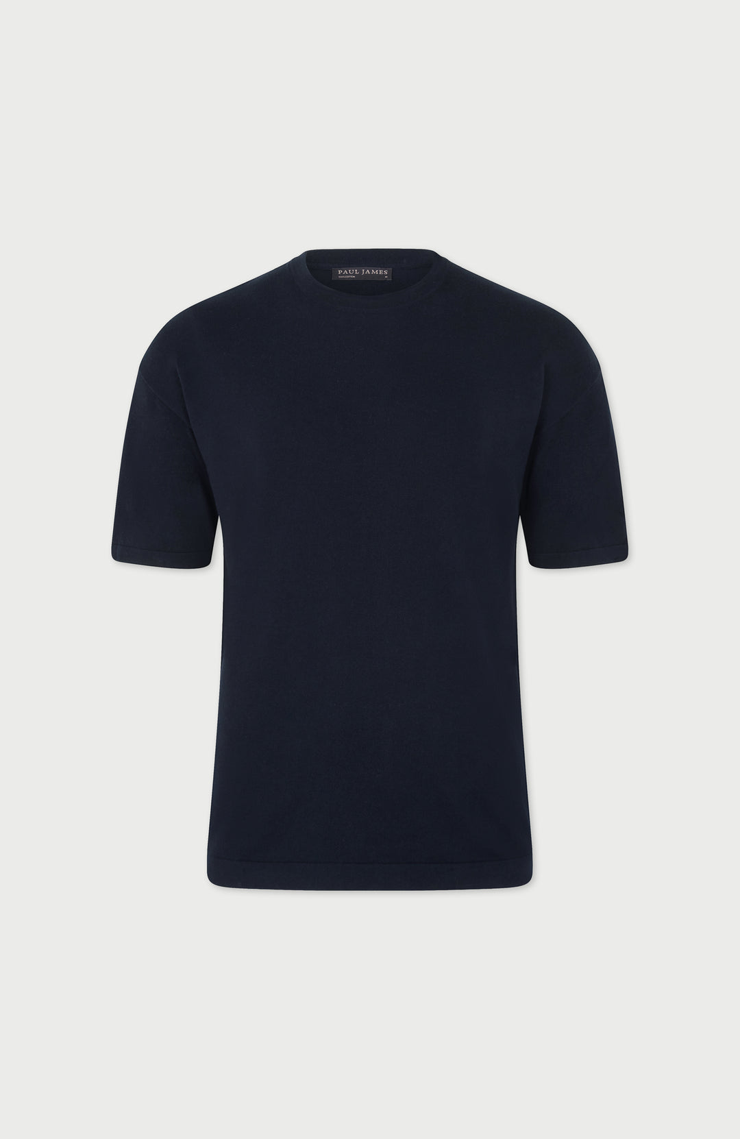 navy mens relaxed t-shirt on a light gray background