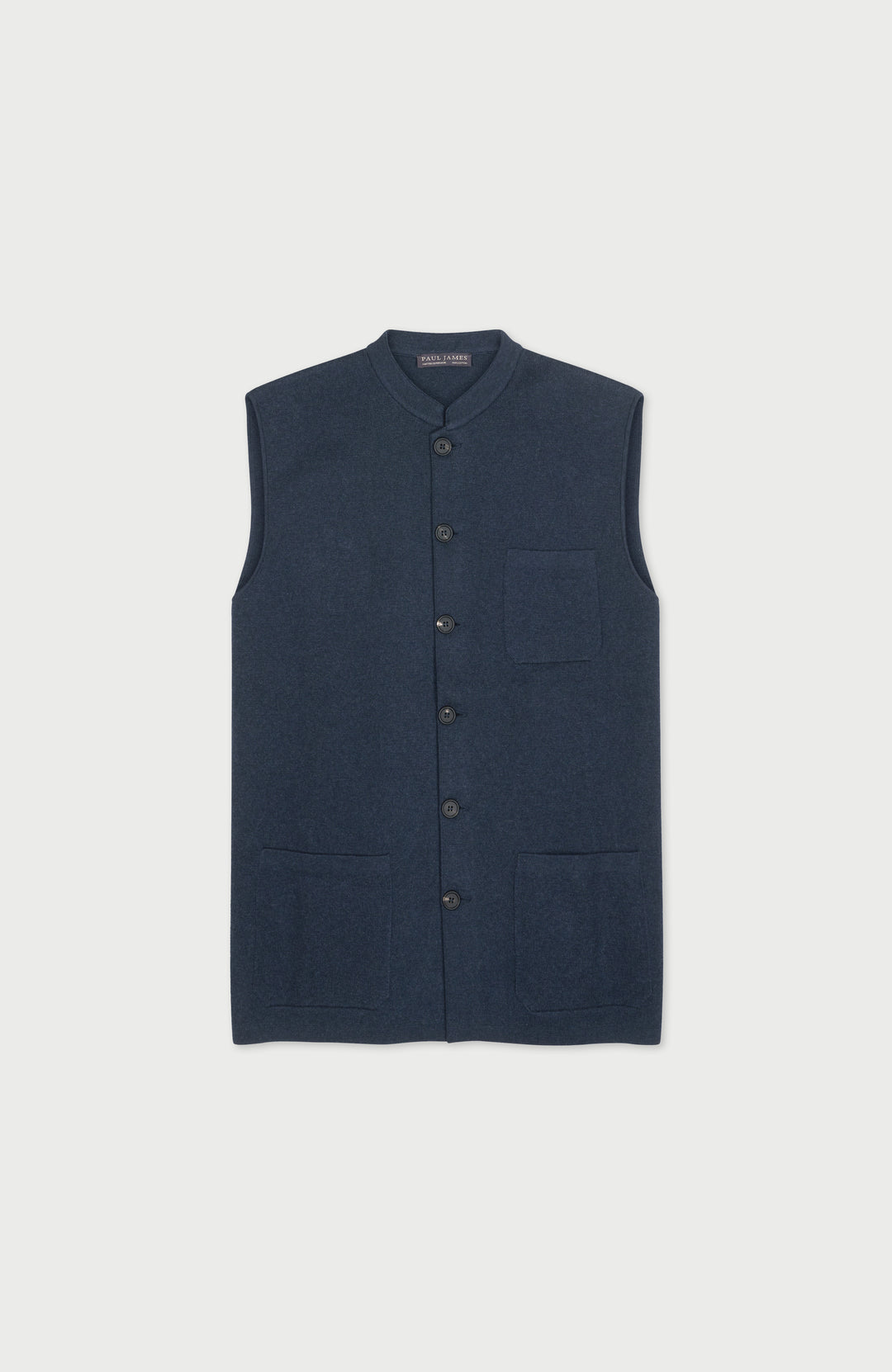 Men's Sleeveless Mandarin Collar Jacket by Paul James