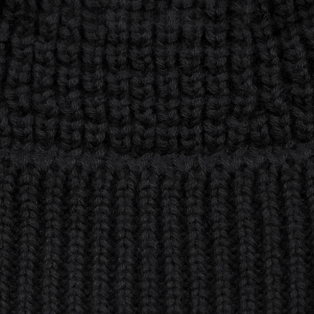 black mens cotton fisherman beanie by Paul James
