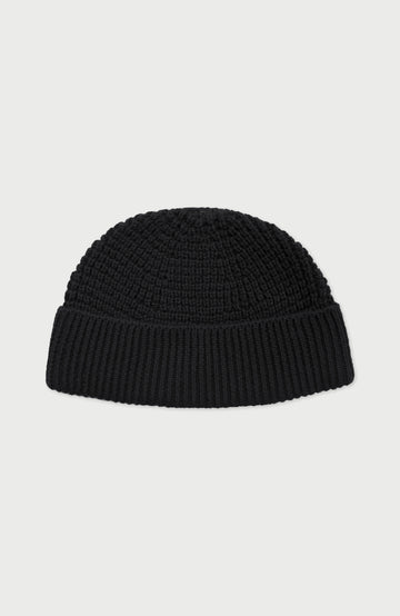 Black Lightweight Cotton Docker Beanie By Paul James