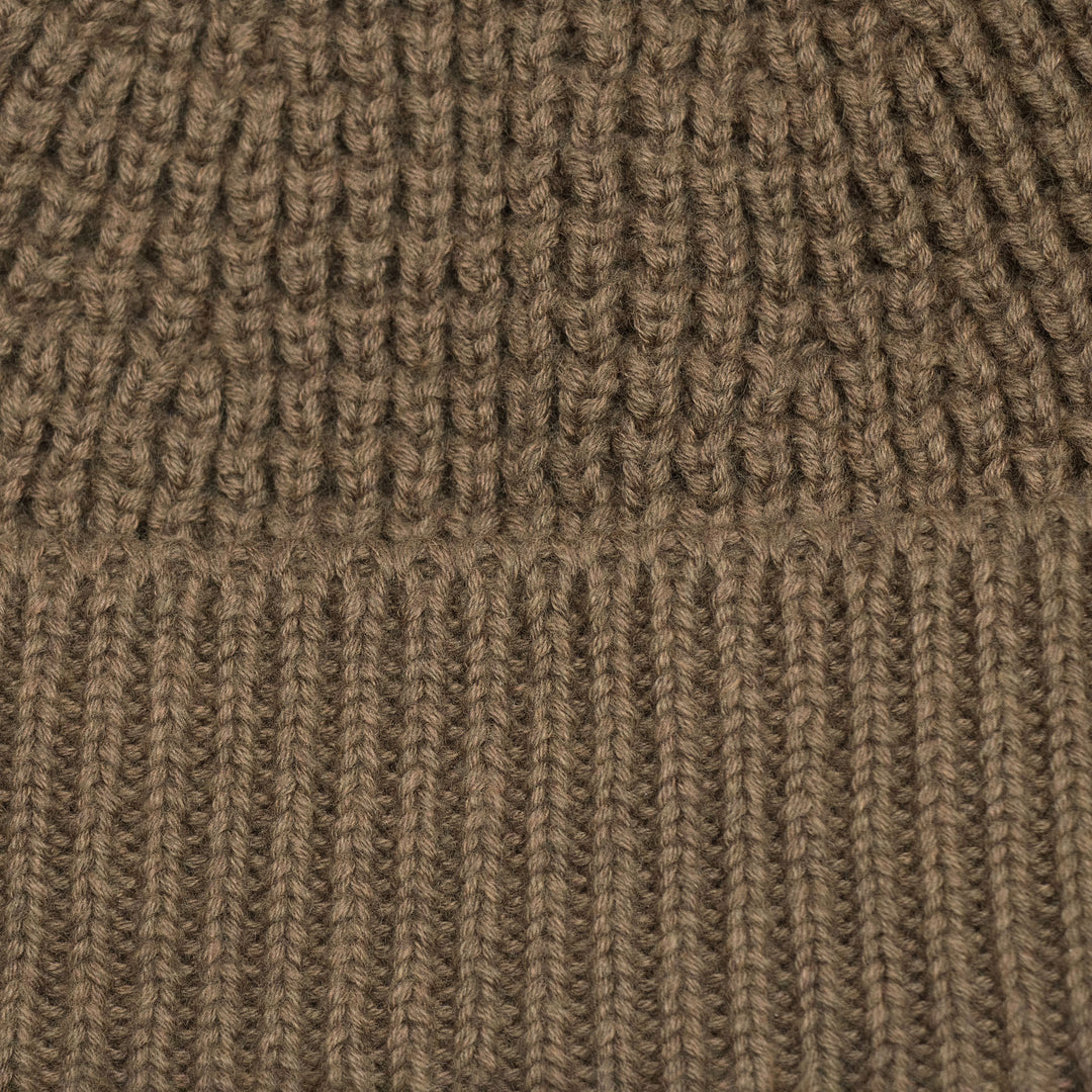 caramel textured fishermans beanie by Paul James