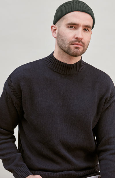 green mens cotton fisherman beanie