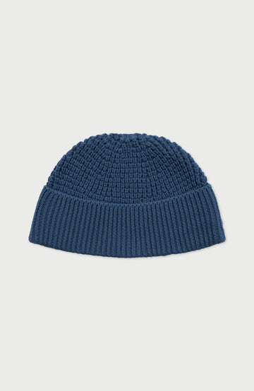 Blue Lightweight Cotton Docker Beanie By Paul James