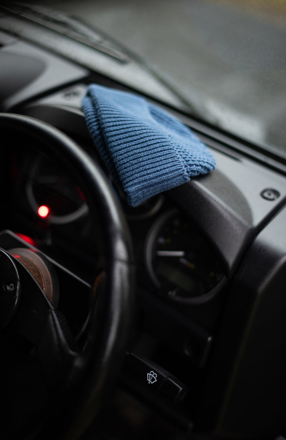 blue man's fisherman textured beanie by Paul James Knitwear