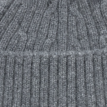 grey mens wool rib beanie by Paul James