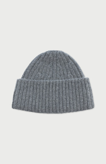 Grey Lambswool Fisherman Beanie By Paul James