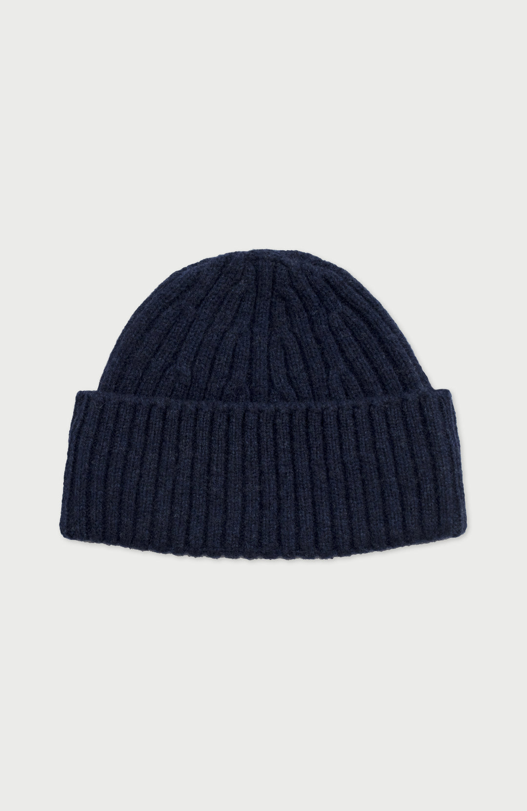 Navy Lambswool Fisherman Beanie By Paul James