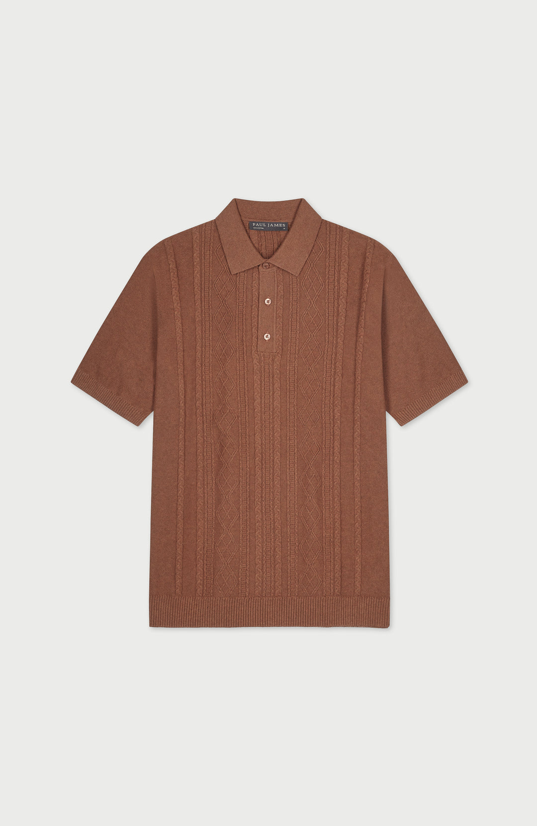 Men's textured Fisherman knit chunky polo shirt
