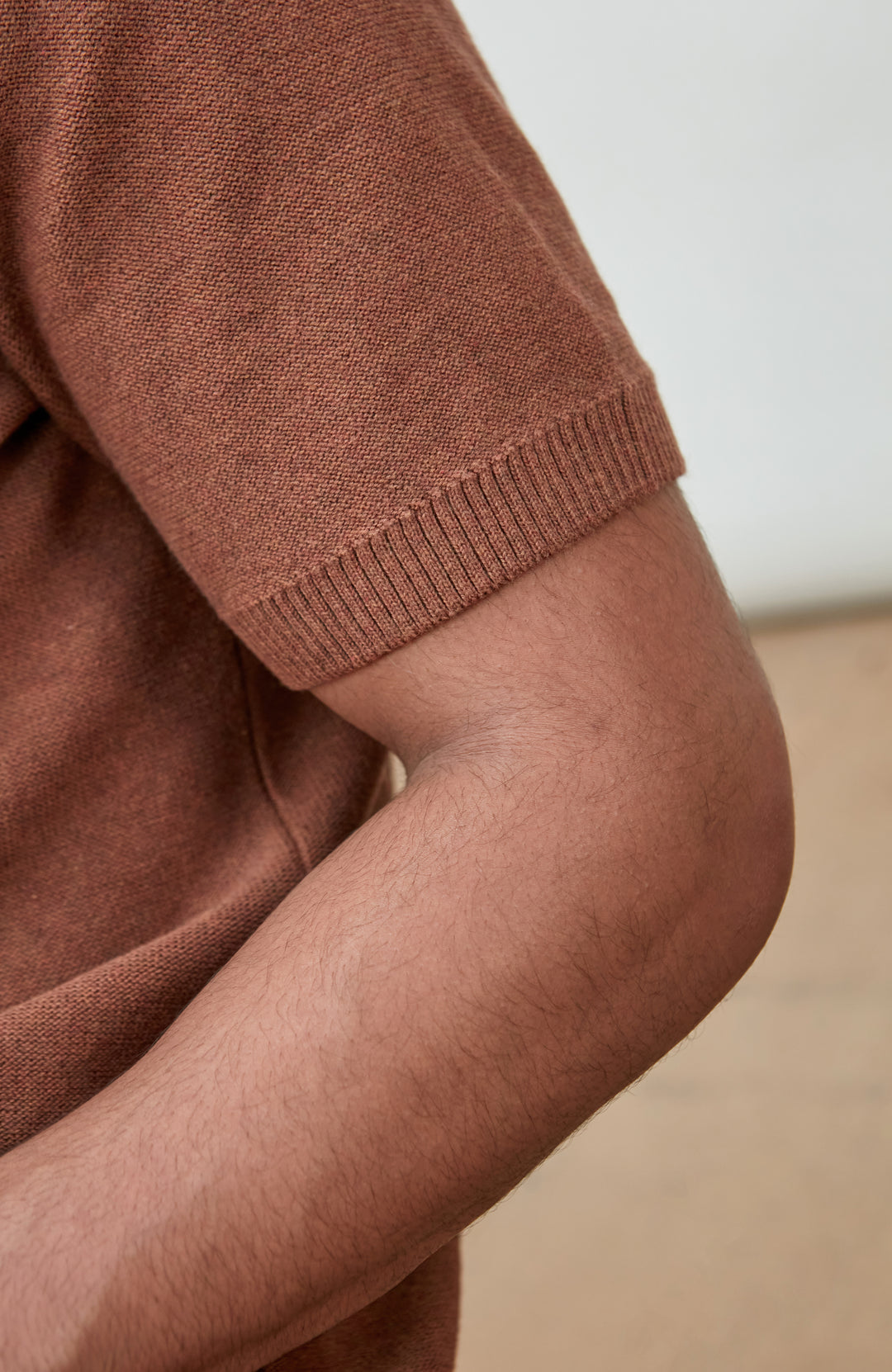 Men's textured Fisherman knit chunky polo shirt