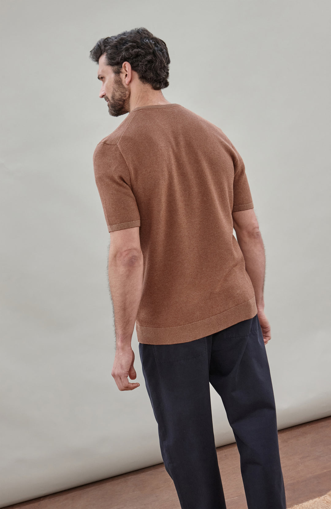 Mens Brown Cotton T-Shirt by Paul James
