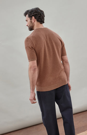 Mens Brown Cotton T-Shirt by Paul James