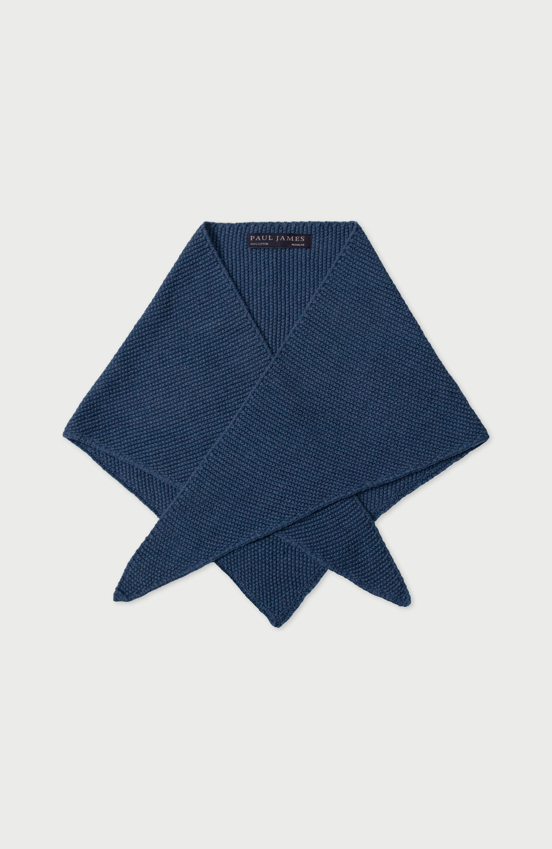 Blue Cotton Textured Triangle Scarf By Paul James