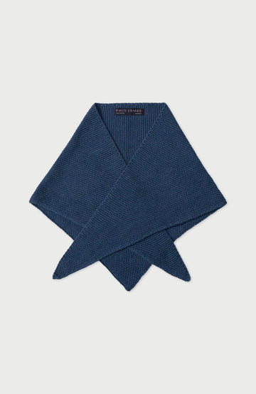 Blue Cotton Textured Triangle Scarf By Paul James