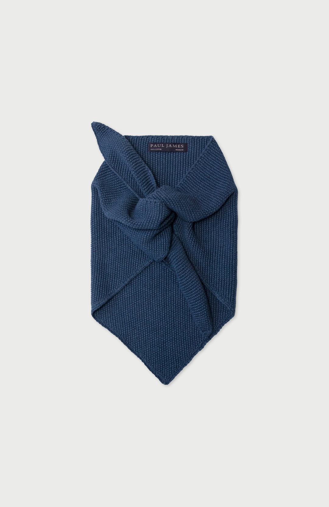 Blue Cotton Textured Triangle Scarf By Paul James