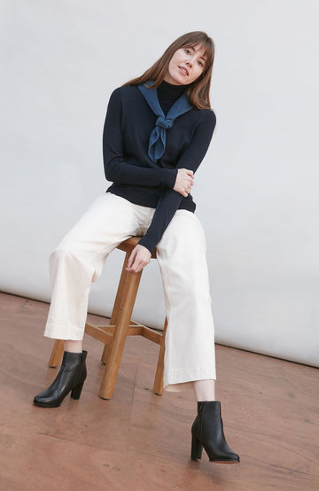 blue cotton textured neckerchief by Paul James