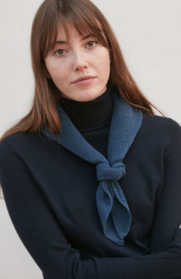 blue cotton textured neckerchief by Paul James