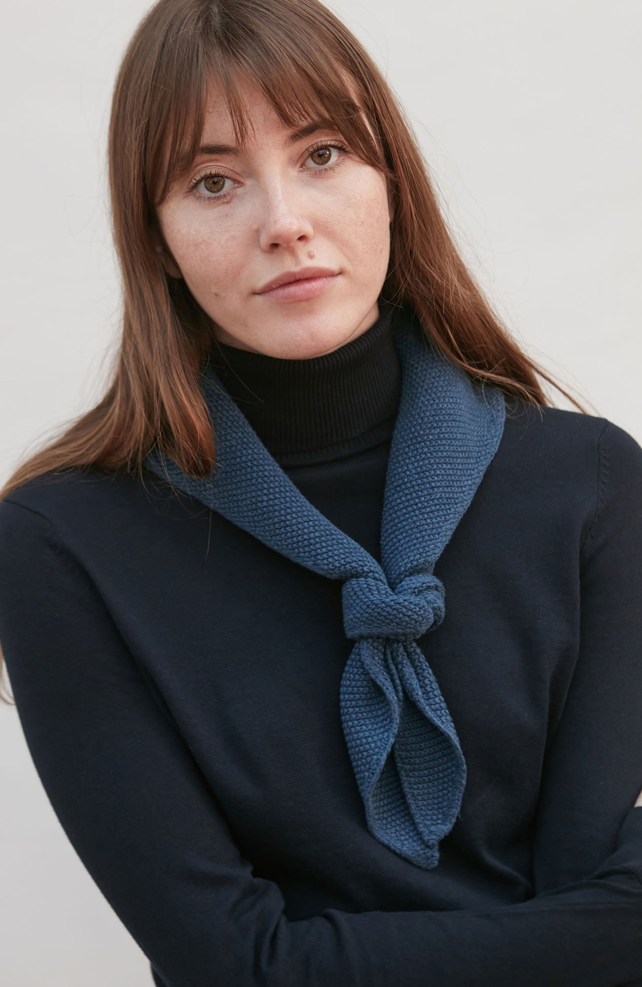 blue cotton textured neckerchief