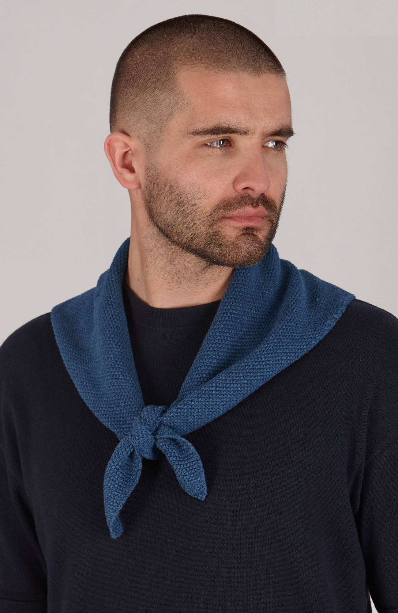 Cotton Textured Triangle Scarf – Paul James Knitwear