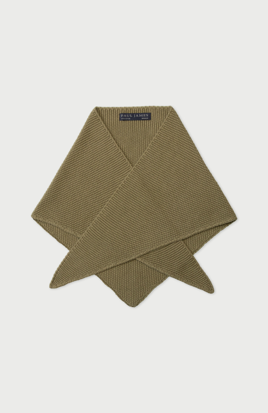 Olive Cotton Textured Triangle Scarf By Paul James