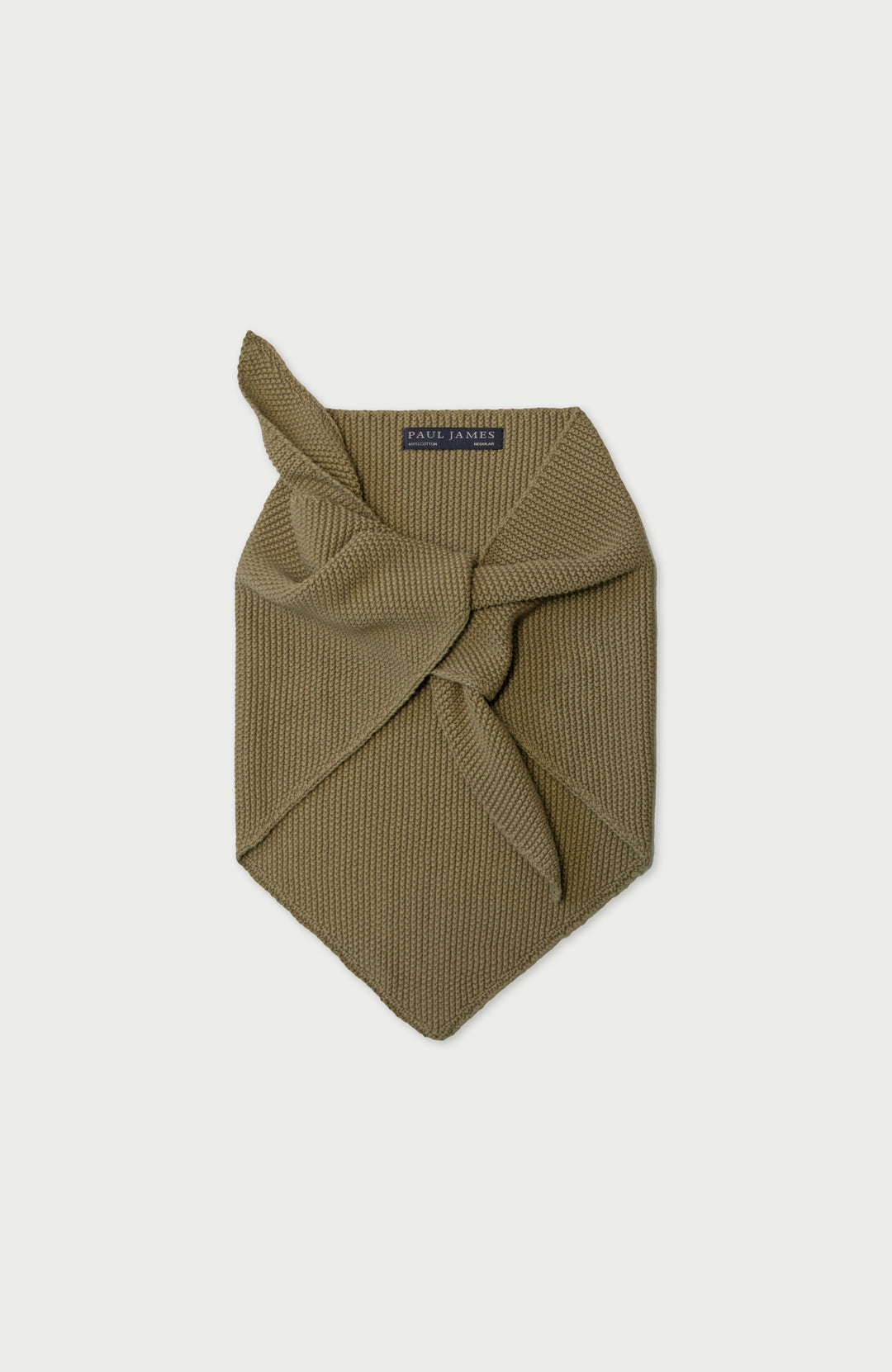 Olive Cotton Textured Triangle Scarf By Paul James