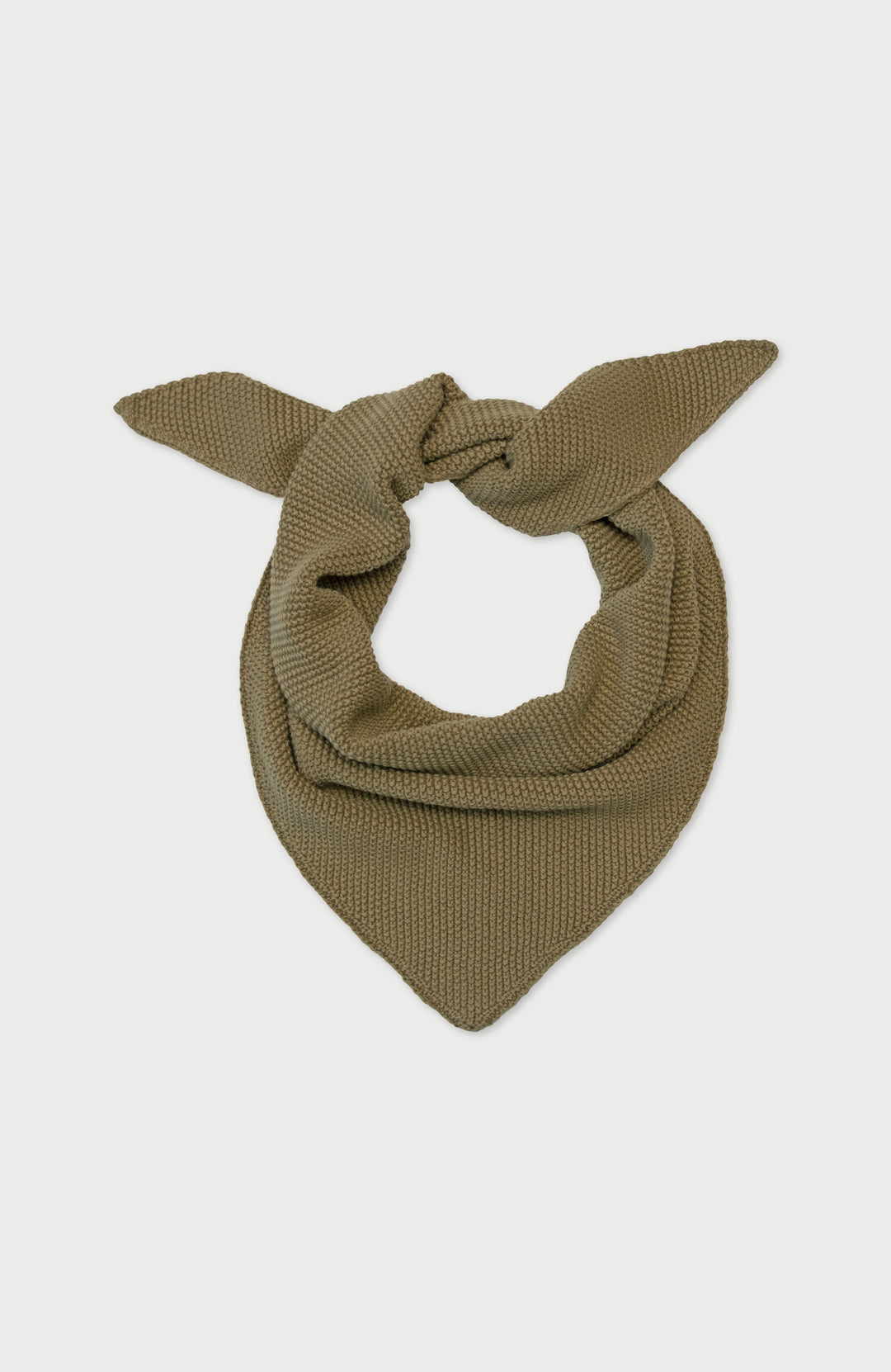 Olive Cotton Textured Triangle Scarf By Paul James