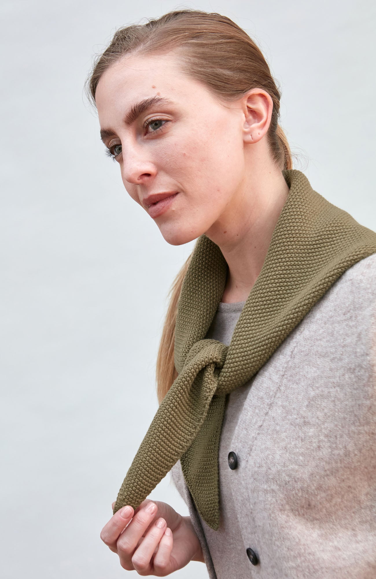 Cotton Textured Triangle Scarf – Paul James Knitwear