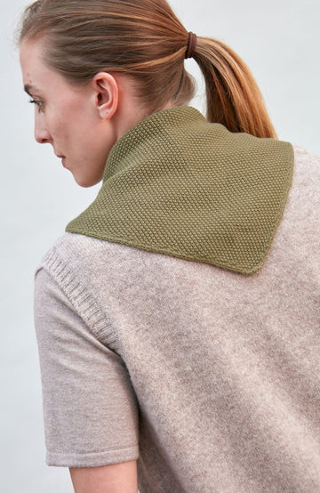 olive cotton textured neckerchief by Paul James