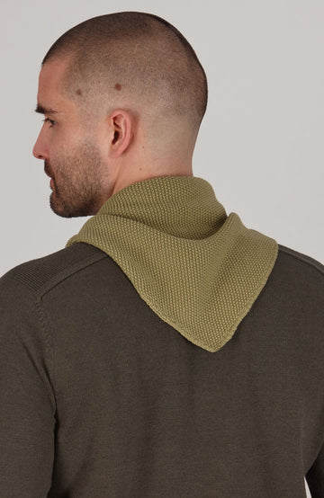 green knitted neckerchief by Paul James