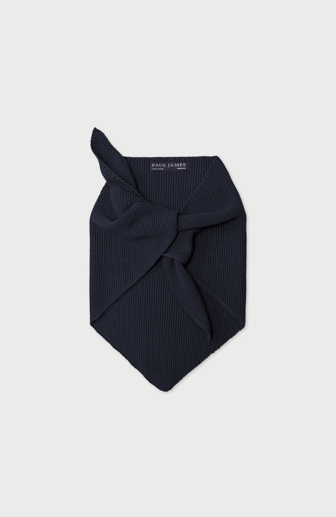 Navy Cotton Textured Triangle Scarf By Paul James