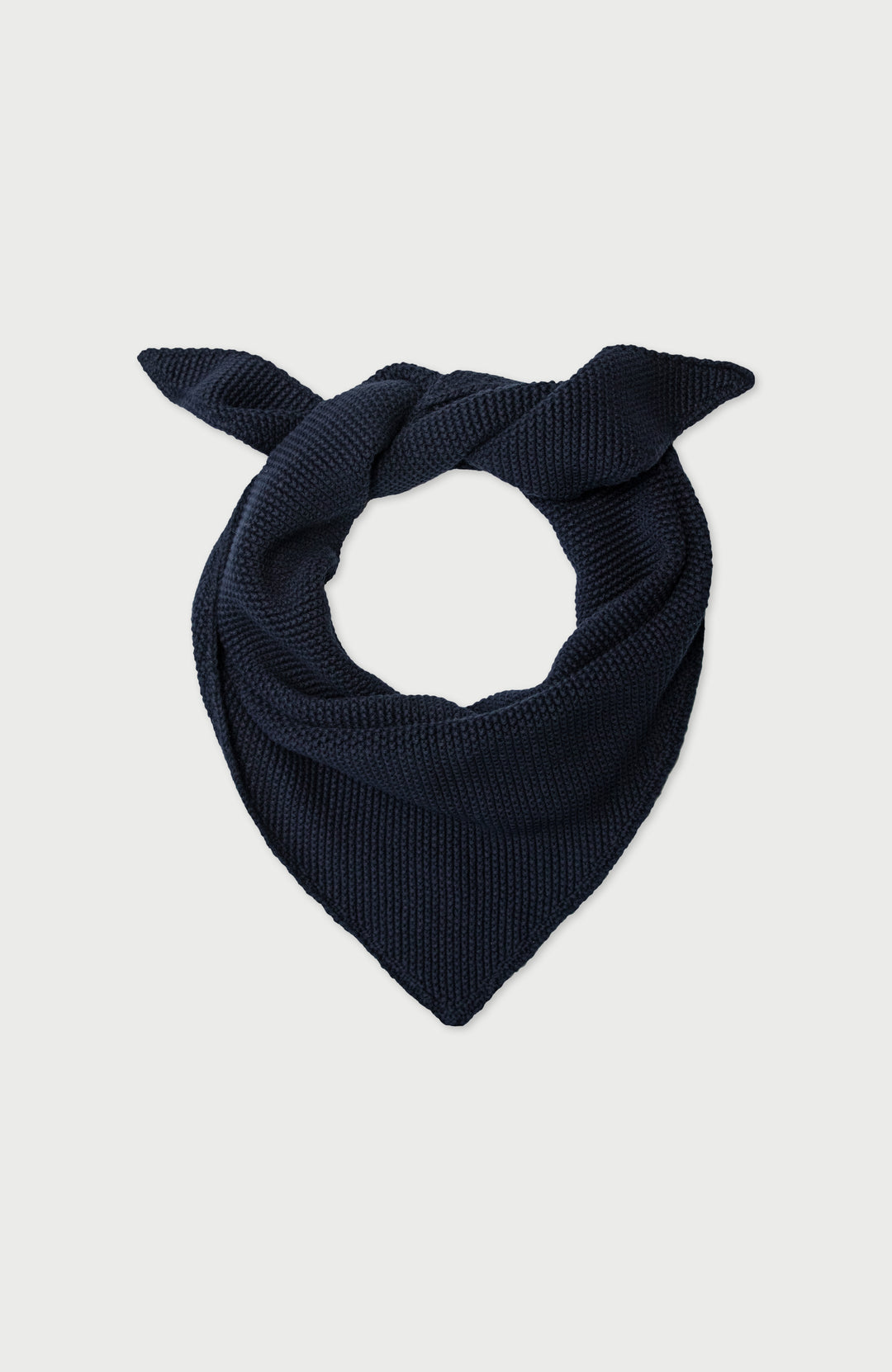 Navy Cotton Textured Triangle Scarf By Paul James
