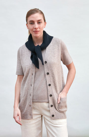 navy cotton textured neckerchief by Paul James