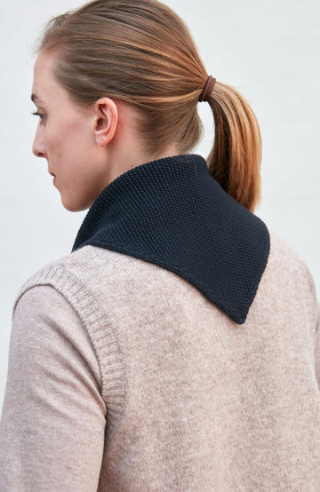navy cotton textured neckerchief by Paul James
