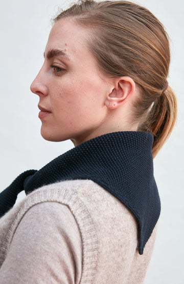 navy cotton textured neckerchief
