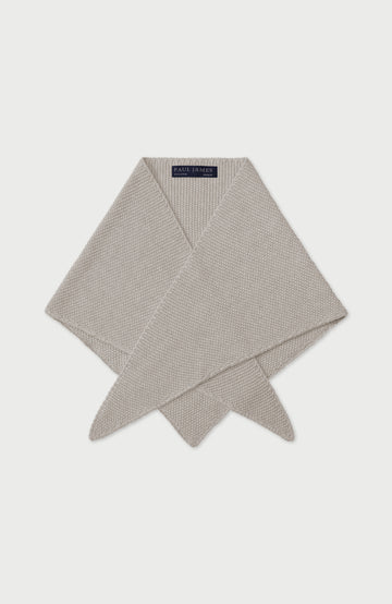 Beige Cotton Textured Triangle Scarf By Paul James