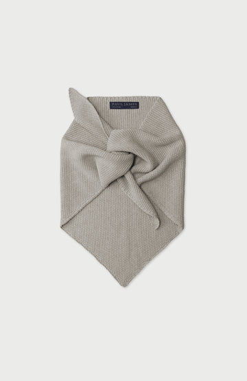 Beige Cotton Textured Triangle Scarf By Paul James