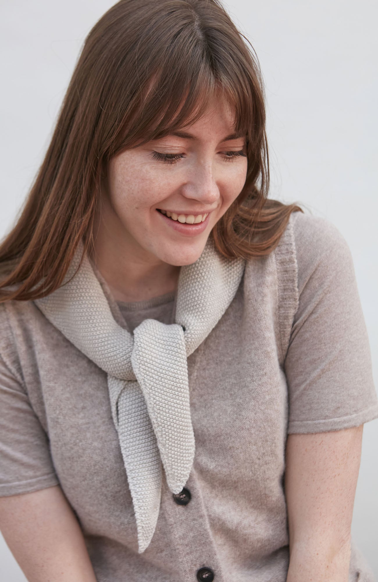 Cotton Textured Triangle Scarf – Paul James Knitwear