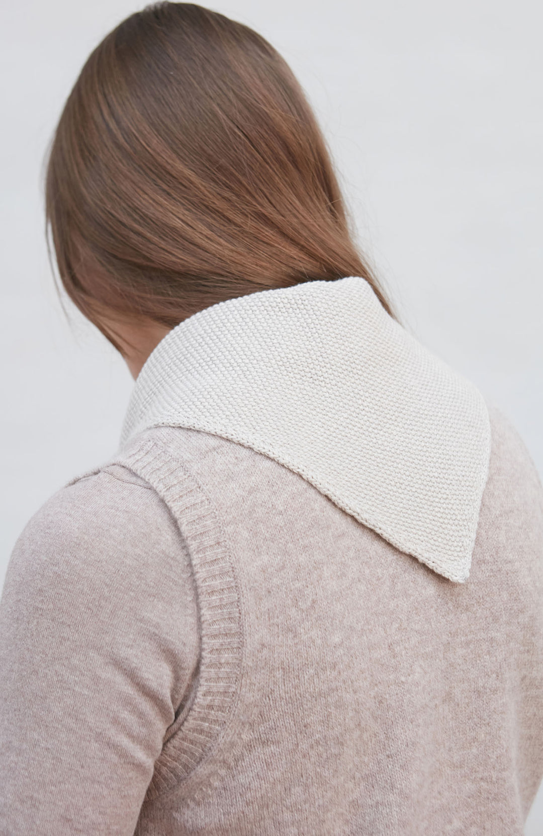 beige cotton textured neckerchief by Paul James